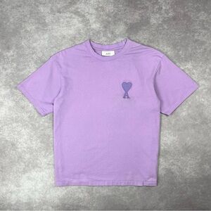 [48] AMI Heart Embroidered Loose Logo Oversized T-Shirt M Size